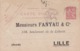 Carte Mouchon Retouché 10 C Rose D1 Oblitérée Repiquage Fanyau - Cartes Postales Repiquages (avant 1995)