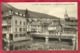 Vallorbe - La Place Et Pont Sur L'Orbe - Pharmacie Du Sapin - 1922 - Orbe