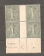 Bloc De 4  Bord De Feuille  15 C   Semeuse  Impression Recto Verso ( Type 1 Et 2 Se Tenant ? ) - 1906-38 Semeuse Camée
