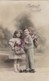 AQ71 Children - Boy And Girl With Baskets Of Flowers - Gruppen Von Kindern Und Familien