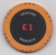 1 Jeton De Casino Genting MARGATE Kent Angleterre £1 (2 Côtés Identiques) - Casino