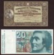 SUISSE: Lot De 2 Billets: 5F De1951 Et 20F De Saussure échangeable En Suisse. - Suiza