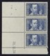 Bande De 3 N° 333 Avec Coin Daté Chômeurs Intellectuels - Pasteur 1 F. 50 Outremer . Neuf Sans Charnière . - Unused Stamps