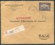 1921 Belgium Banque De Commerce, Antwerpen Registered Cover - Bale, Switzerland - Covers & Documents