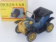 VINTAGE ! China 60s' Wind Up Tin Toy Dicken Car With Box (MS 058) - Oud Speelgoed