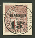 MARTINIQUE : 15c S/ 4c (n°15) Obl. Sur Fragment. Trés Rare. Cote 12 000€. Tirage 50. Certificat SCHELLER. Superbe. - Other & Unclassified