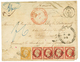 "Affrt à 3F30 Pour SIMBIRSK (RUSSIE) " : 1857 2 Paires Du 80c (n°17) + 10c (n°13) Tous TB Margés Sur Enveloppe (pd) De R - 1853-1860 Napoléon III.