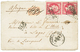 "Double Port à 1F60 Pour LAGOS" : 1862 80c (n°17)x2 Obl. GC 3602 Sur Enveloppe Avec Texte Pour LAGOS. Un Timbre Pd. Dest - 1853-1860 Napoléon III.