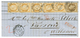 1871 5 Exemplaires Du 10c SIEGE (n°36) + 30c (n°30) Obl. Cad PARIS Sur Lettre Pour VARSOVIE (POLOGNE). Combinaison Excep - 1863-1870 Napoleon III With Laurels