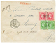 "5c BORDEAUX Perçé En Ligne" : 1871 Paire 5c BORDEAUX Perçée En Ligne + Paire 80c (n°32) Obl. GC 2653 + T.17 NEUVY-S-LOI - 1870 Ausgabe Bordeaux