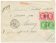 "5c BORDEAUX Perçé En Ligne" : 1871 Paire 5c BORDEAUX Perçée En Ligne + Paire 80c (n°32) Obl. GC 2653 + T.17 NEUVY-S-LOI - 1870 Bordeaux Printing