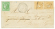 1871 5c BORDEAUX (n°42) TTB Margé + Paire 10c BORDEAUX (n°43) TB Margée Obl. GC 4918 + T.24 SAUGNAC ET MURET Sur Lettre  - 1870 Bordeaux Printing