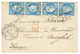 "Tarif PRE-U.P.U Pour Le SIAM" : 1874 2 Paires Du 25c CERES (n°60) Obl. Ambulant EP2 + GARE DE COMPIEGNE Sur Enveloppe P - 1871-1875 Ceres