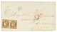 BEYROUTH : 1871 Superbe Paire Du 30c BORDEAUX (n°47) Obl. GC 5082 + BEYROUTH SYRIE Sur Enveloppe Pour PHILADELPHIA (USA) - Other & Unclassified