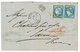 BEYROUTH : 1871 2 Ex. Du 20c BORDEAUX Type 1 (n°44) Intacts Obl. GC 5082 + BEYROUTH SYRIE Sur Lettre (sans Texte Et Légè - Other & Unclassified