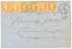 "Petit Chiffre De SAMSOUN" : 1862 10c(n°13)x3 + 40c(n°16)x3 Obl. PC 4013 + SAMSOUN TURQ. D' ASIE Sur Lettre En Triple PO - Other & Unclassified