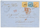 1866 AIGLE 10c + 20c + 40c Obl. MQE + Plume + Marque Manuscrite "BASSE POINTE 20 7bre 66" + Cachet MARTINIQUE AJOUPA-BOU - Other & Unclassified