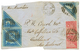 1865 TRiangular 4d (x4) + 1d Red(x2) Canc. 3 + GRAHAMS-TOWN CAPE COLONY On Cover (FRONT Only) Via "MAURITIUS" To AUCKLAN - Cape Of Good Hope (1853-1904)