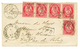 NORWAY - LOCAL POST : 1873 3 SKILLING (x5) , Light Fault On 2 Stamps Canc. CHRISTIANIA + CHRISTIANIA BY POST + French T. - Sonstige & Ohne Zuordnung