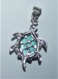 CHAINE ARGENTE PENDENTIF TORTUE BLEUE NEUVE - Colliers/Chaînes