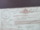 Italien 1888 Bulletin D'Expedition / Paketkarte Mit Coupon Und Klebezettel Pacci Postali 32 Bibiana In Die Schweiz! - Entiers Postaux