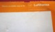 LUFTHANSA Titre De Transport Ticket Simple Billet AVION Electronic Economy AUGBSBURG AIRWAY BOARDING PASS - Europa