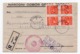 1949 YUGOSLAVIA, CROATIA, ZAGREB, REGISTERED MAIL TO GERMANY, RETOUR - Covers & Documents