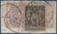 France Colonies Mixte Chine Fragment Sage 25c Rose + 2 Petits Candarins 3c Violet Grand Cachet Customs RRR - Usados