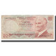 Billet, Turquie, 20 Lira, L.1970 (1974), KM:187b, TTB - Turkey