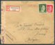 WW2 Germany Registered Censor Cover. Berlin-Spandau - Roux Belgium. Chemical Swipe - Covers & Documents