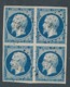 DD-162: FRANCE: Lot  Avec N°14A Obl En BLOC DE 4  TB - 1853-1860 Napoleon III