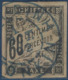 France Colonies Tonkin Taxe N°11 60c Noir Obl Dateur Bleu De Nam-Dinh Superbe Et RR - Timbres-taxe