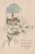 AK Herzlichen Pfingstgruss - Kirche Blumen - Reliefdruck - Feldpost Reserve Lazarett II Liegnitz - 1918 (45017) - Pentecost