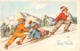 09688 "BUON NATALE" BAMBINI, GIOCHI CON SLITTINO. FIRMATA. CART SPED 1954 - Altri & Non Classificati