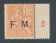 DD-190: FRANCE: Lot Avec  FM N°1** (mill 2 à Droite) - Timbres De Franchise Militaire