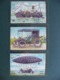 Lot 3 Cpa Fantaisie Violette Gaufrée Dirigeable Bateau  Et Automobile 190601907 - Autres & Non Classés