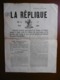 BELGIQUE FLORENNES JOURNAL GRATUIT LA REPLIQUE 1886 CACHET - Revues & Journaux