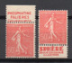 - FRANCE N° 199a X 2 Neufs ** MNH - 50 C. Rouge Semeuse Lignée - TYPES IIA AVEC BANDES PUBLICITAIRES - Cote 13 EUR - - 1903-60 Sower - Ligned