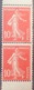 R1189/280 - 1907 - TYPE SEMEUSE - PAIRE VERTICALE DE CARNET - N°138e TIMBRES NEUFS** - Nuovi