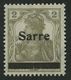 SAARGEBIET 1IIA **, 1920, 2 Pf. Gelbgrau, Type II, In Der Mitte Senkrecht Geteilter Balken, Pracht, Fotoattest Burger, M - Otros & Sin Clasificación