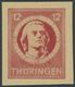 THÜRINGEN 97AXaqU **, 1945, 12 Pf. Karminrot, Vollgummierung, Graues Kartonpapier, Ungezähnt Und Deutlicher Abklatsch, P - Autres & Non Classés