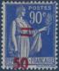 France Type Paix N°482** 50c/90c Surcharge Tres Décalée Signé Calves - 1932-39 Peace