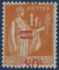 France Type Paix N°359* 80c/1fr Orange Surcharge Très Décalée !! Signé Calves - 1932-39 Paz