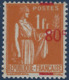 France Type Paix N°359** 80c/1fr Orange Surcharge Extremement Décalée !! Signé Calves - 1932-39 Paz