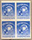 Bof/(*) 1949, 25 S., Blue, Block Of (4), Imperforated, Rare, NG, XF!. Estimate 1.300€. - Indonesien