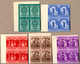 (*) 1955, 15 S. + 10 S., - 1 R. + 50 S., Five Blocks Of (4) From Top Left Margin/corner, Imperforated, NG As Produced, F - Indonesien