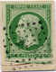 1854, 15 C., Green/grennish Paper, Rhomboid Cancel, Good To Close Margins, On Piece, F - VF!. Estimate 300€. - Andere & Zonder Classificatie