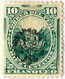 1881/82, 10 C., Green, Rare Black Overprint Inverted (!), NG, VF!. Estimate 200€. - Peru