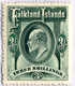 1904, 3 Sh., Slate Green, MH, VF!. Estimate 300€. - Islas Malvinas