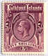 1914, 5 Sh., Reddish Maroon, MH, F - VF!. Estimate 360€. - Falklandinseln